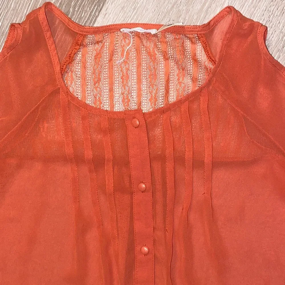 Blu Pepper Peek-a-Boo Sheer Button-Down Top - Picture 4 of 7